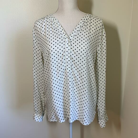 DIVIDED Black & White Polka Dot Blouse - Picture 1 of 9